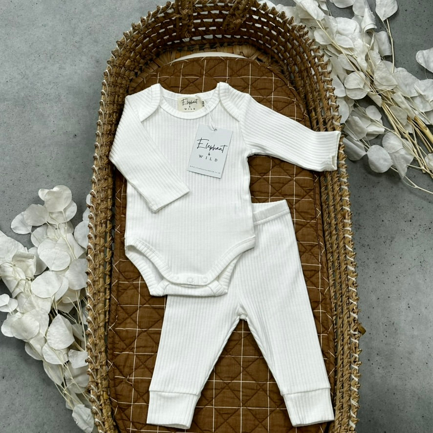 Ribbed Baby Bodysuit & Ribbed Cuffed Leggings - Classic Collection