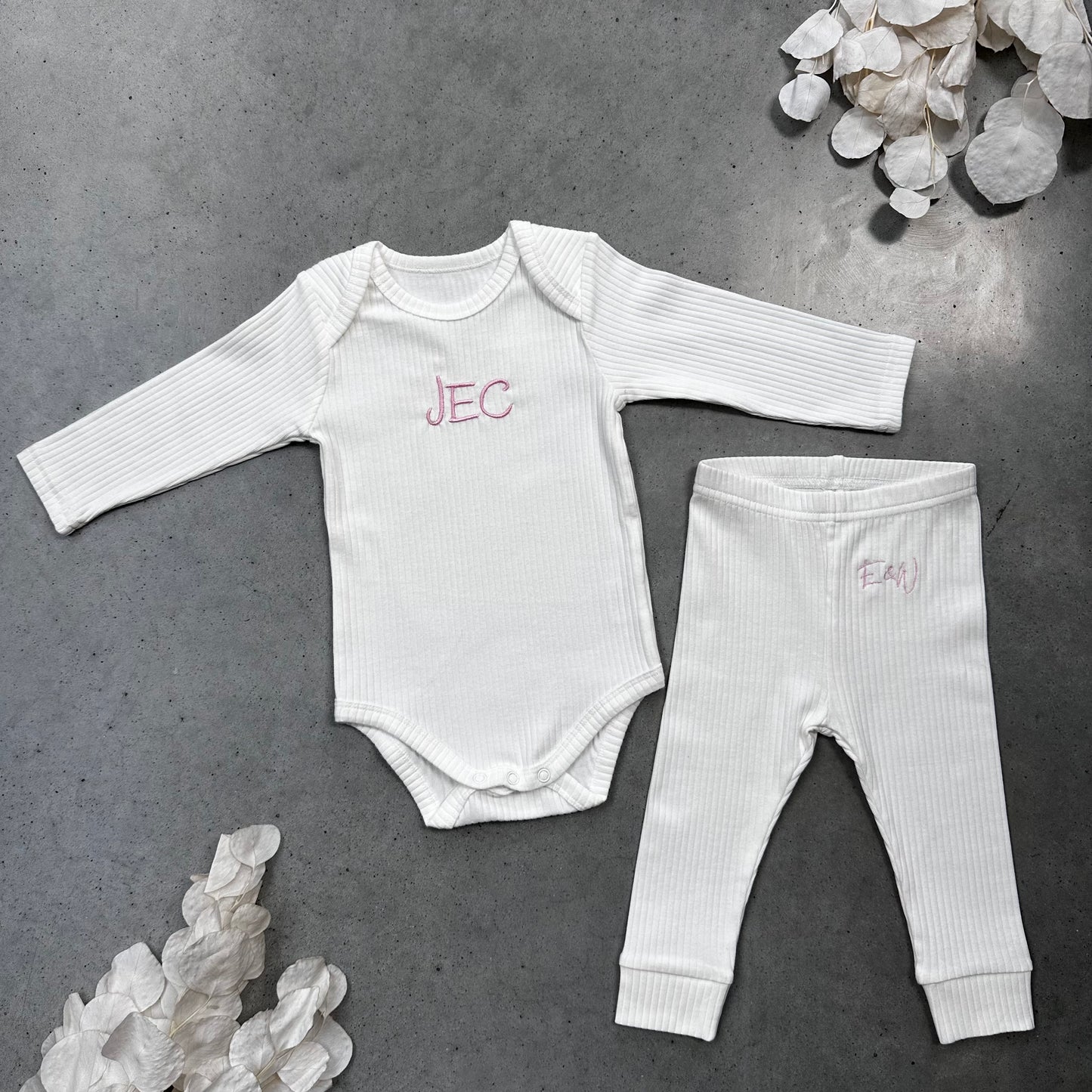 Ribbed Baby Bodysuit & Ribbed Cuffed Leggings - Classic Collection