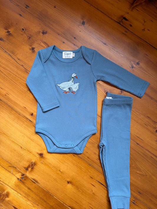 Ribbed Baby Bodysuit & Ribbed Cuffed Leggings