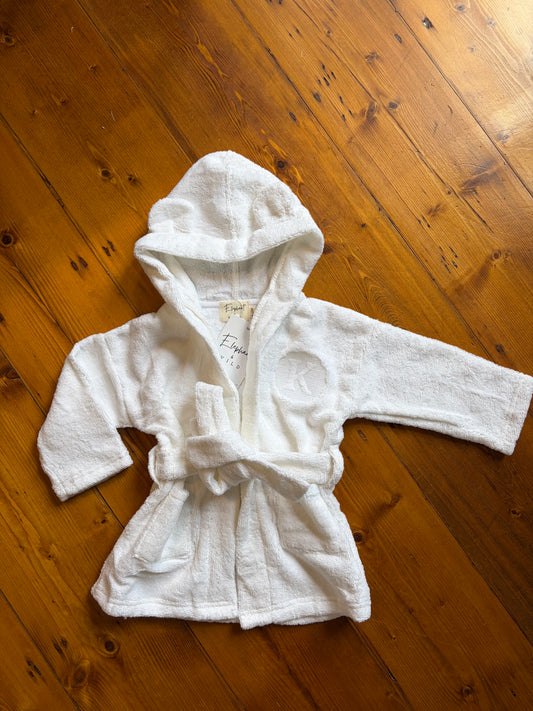 Personalised Organic Cotton Hooded Baby Dressing Gown