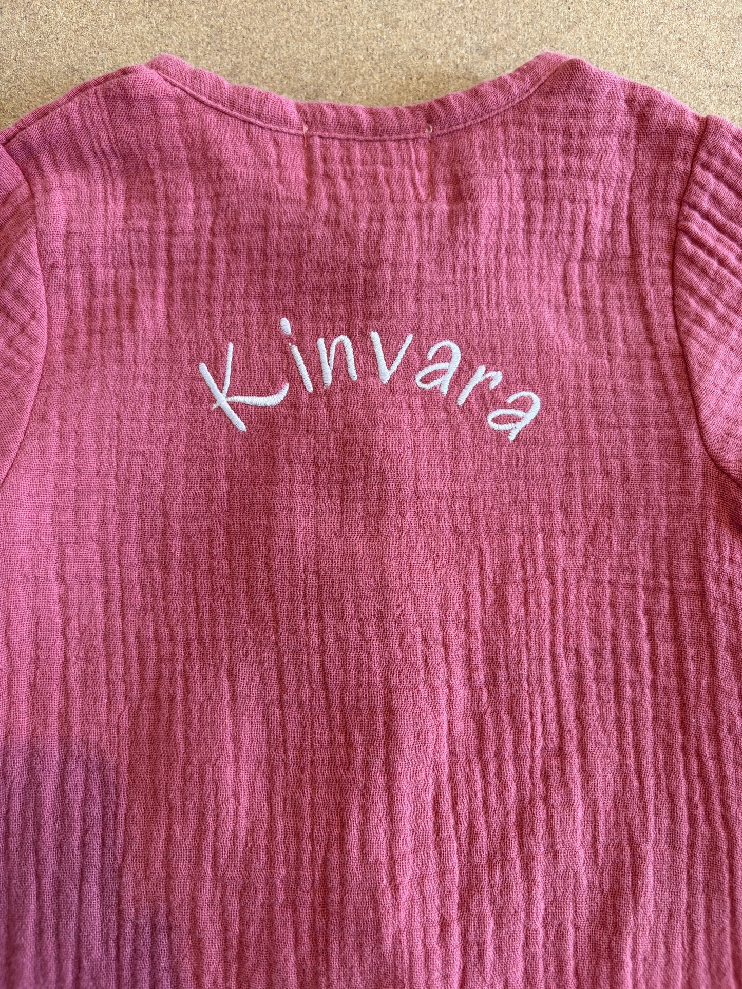 Personalised Muslin Baby Romper