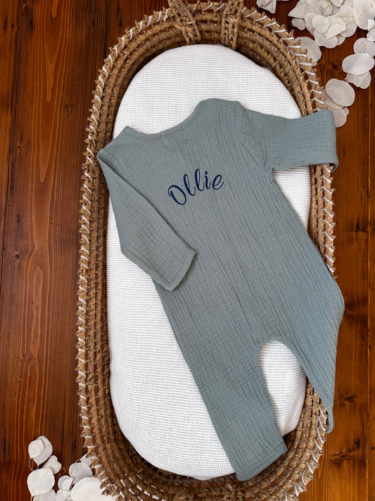 Long Sleeve Muslin Baby Romper