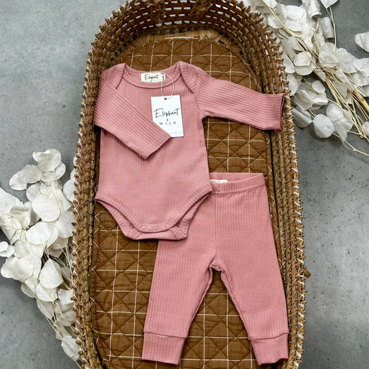 Ribbed Baby Bodysuit & Ribbed Cuffed Leggings -  Classic Collection