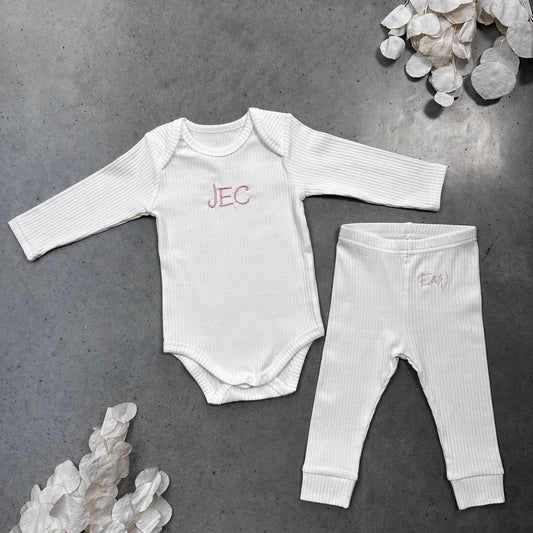 Ribbed Baby Bodysuit & Ribbed Cuffed Leggings -  Classic Collection