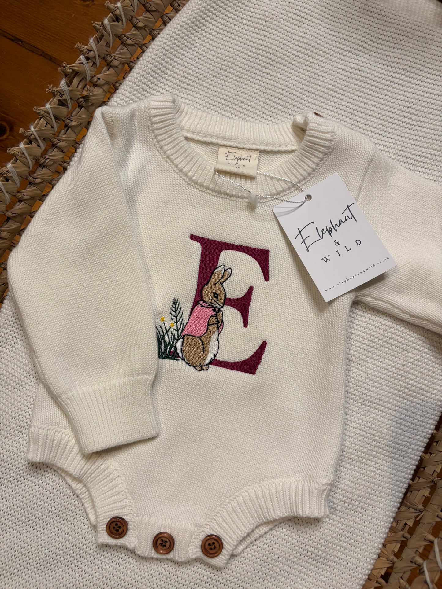 Personalised Smooth Knit Baby Romper