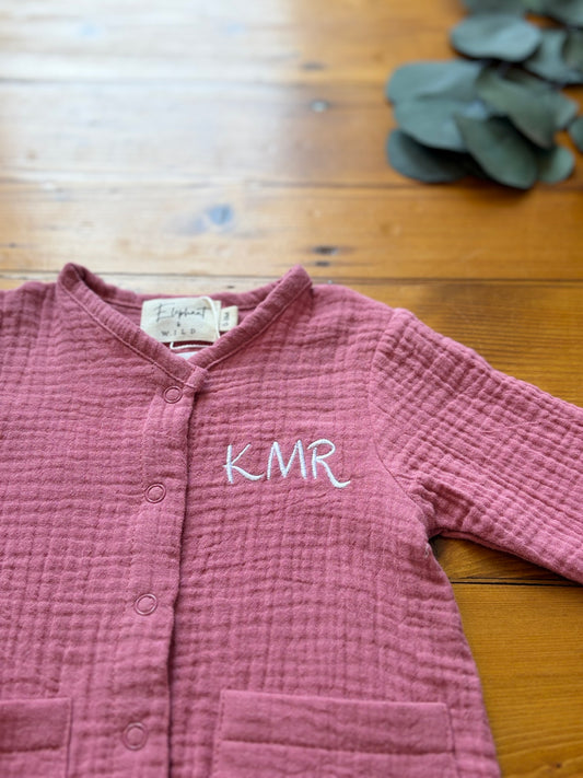 Personalised Muslin Baby Romper