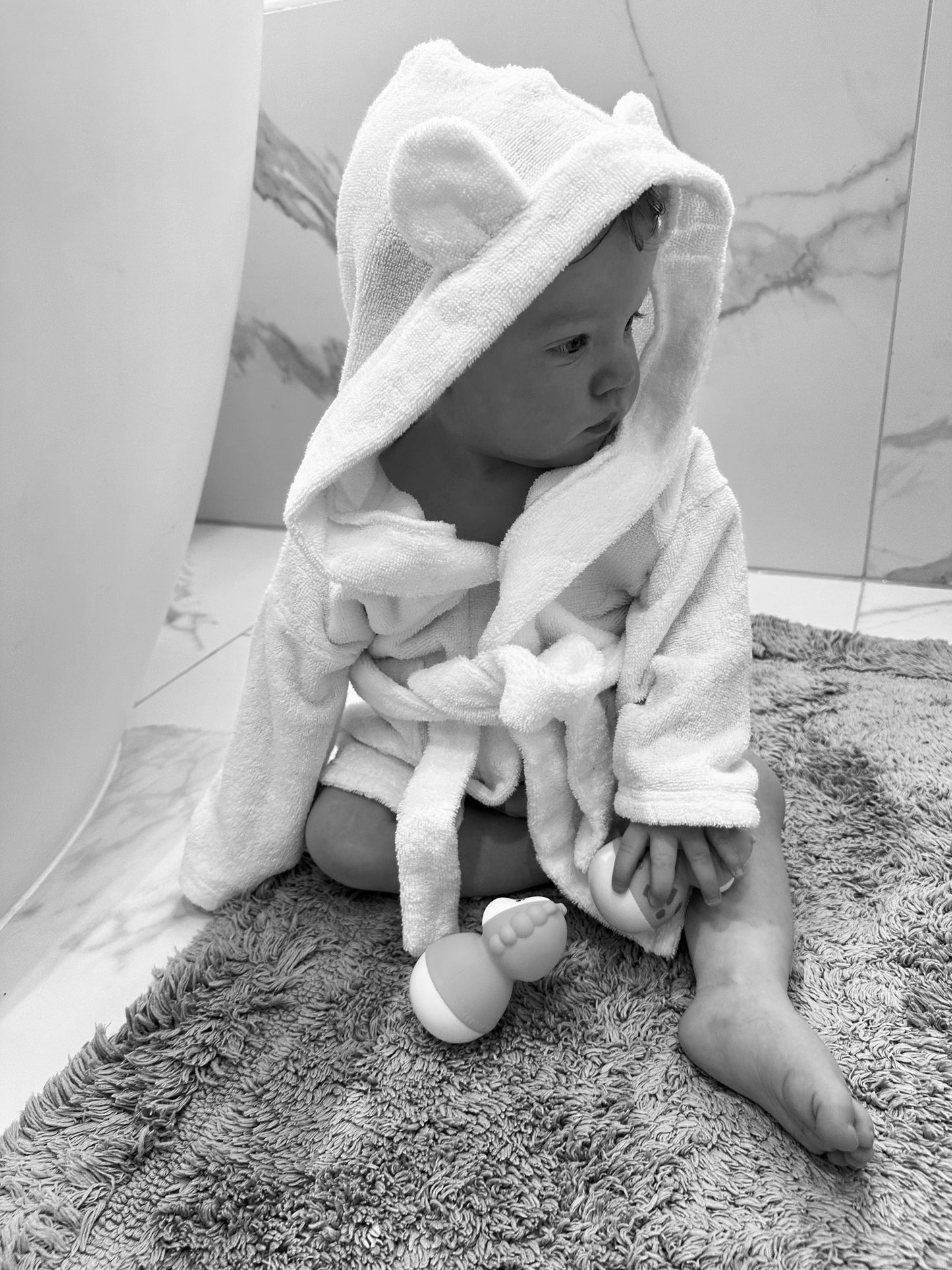 Personalised Organic Cotton Hooded Baby Dressing Gown