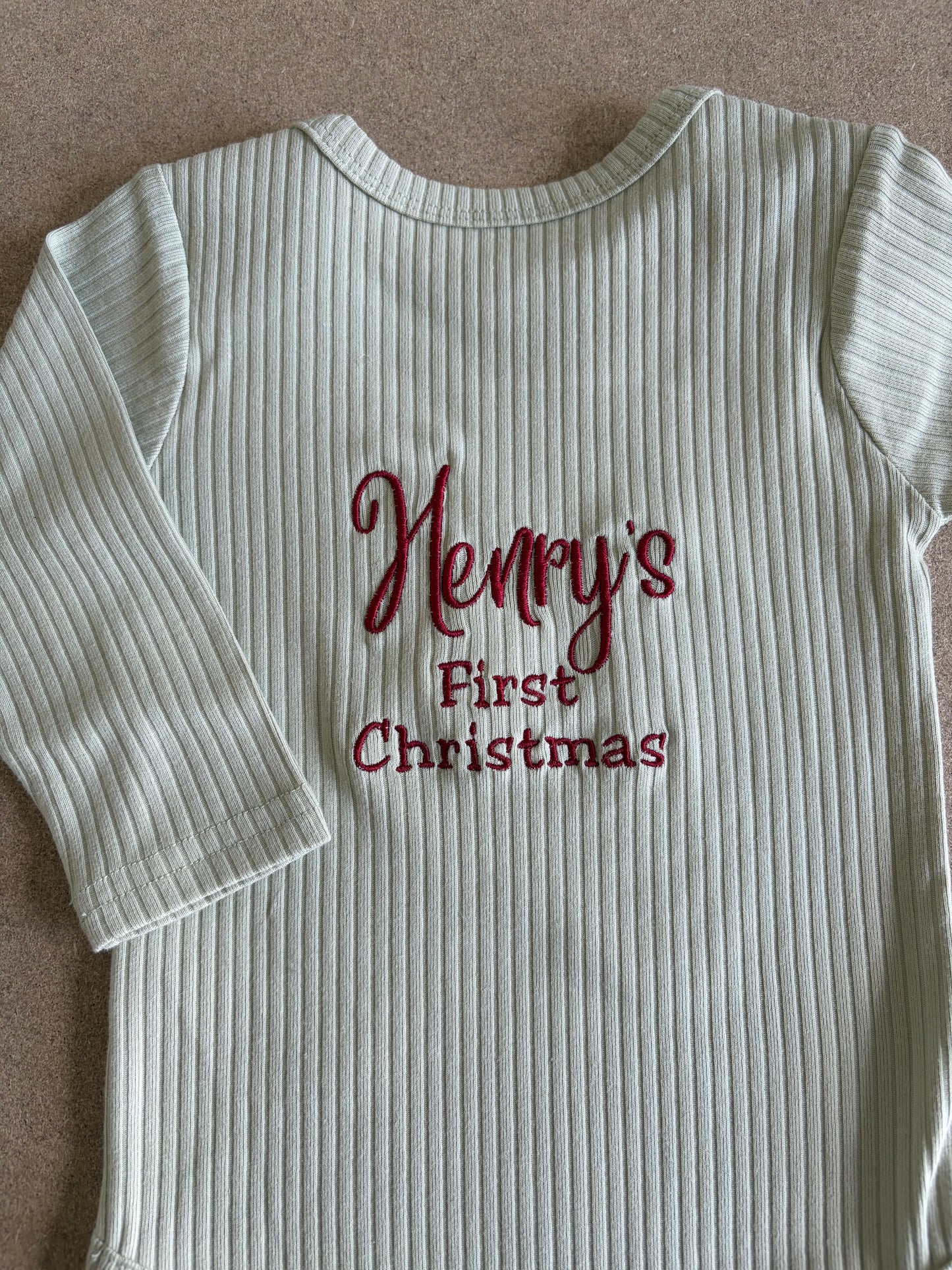 Ribbed Baby Bodysuit & Ribbed Cuffed Leggings -  Christmas Collection